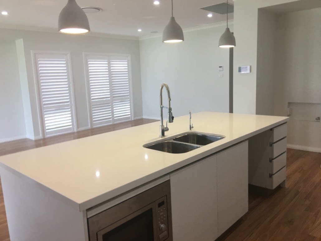 Kitchen benchtop with sink